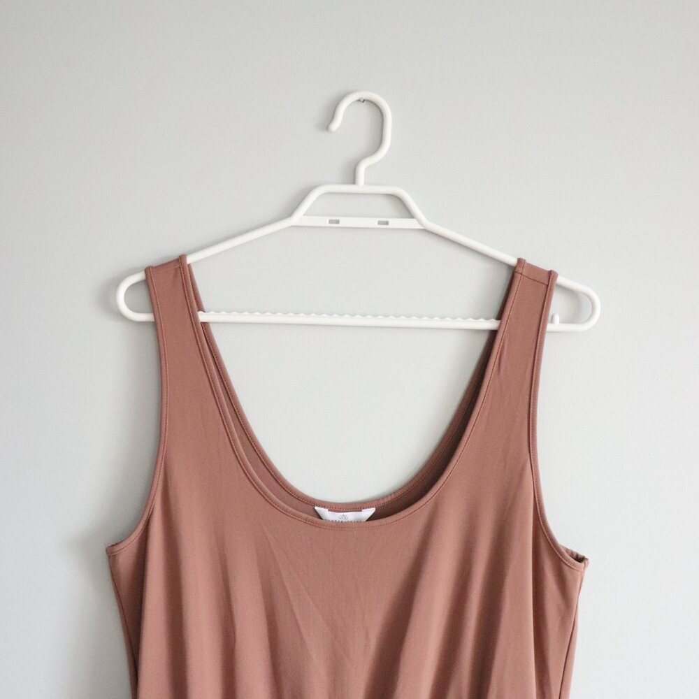 Camber & Grace Women's Sz M Dusty Pink Sleeveless Pocket Stretch Tank Jumpsuit - Picture 5 of 12